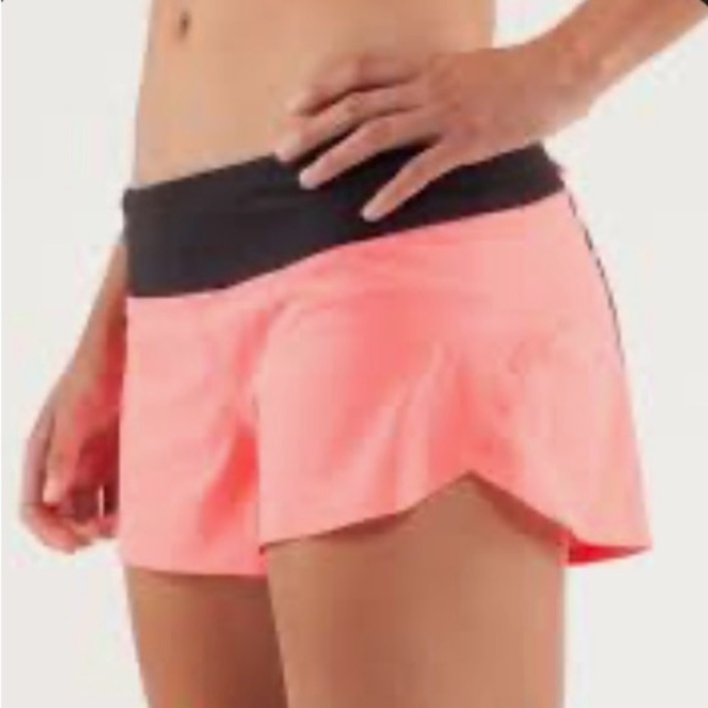 Athleta Trekkie Charcoal and Coral Shorts